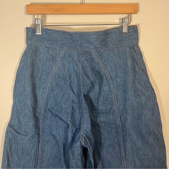 Vintage 70s Denim Wide Leg High Waisted Culottes Small - Picture 6 of 11